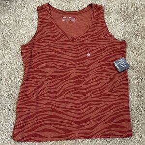 NWT Eddie Bauer V neck cotton sleeveless tank. Size L